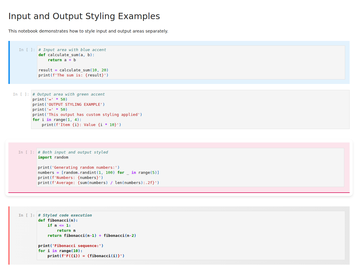 Input Output Styling